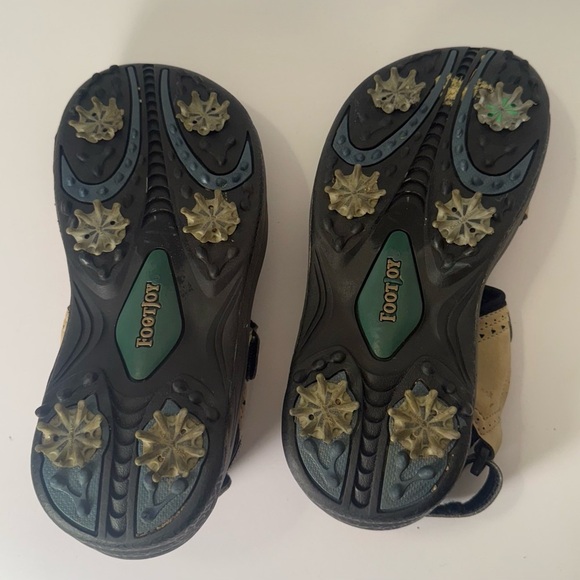 Footjoy Sport Sandals Men's 7m Brown Hook & Loop/zipper Flat Heel Spikes Golf - Picture 4 of 5